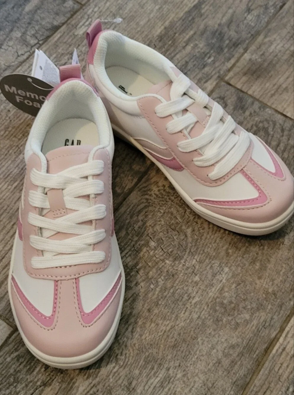 GAP Kids Trainer Sneaker Shoes Pink Colorblock Memory Foam Lace Up Barbiecore